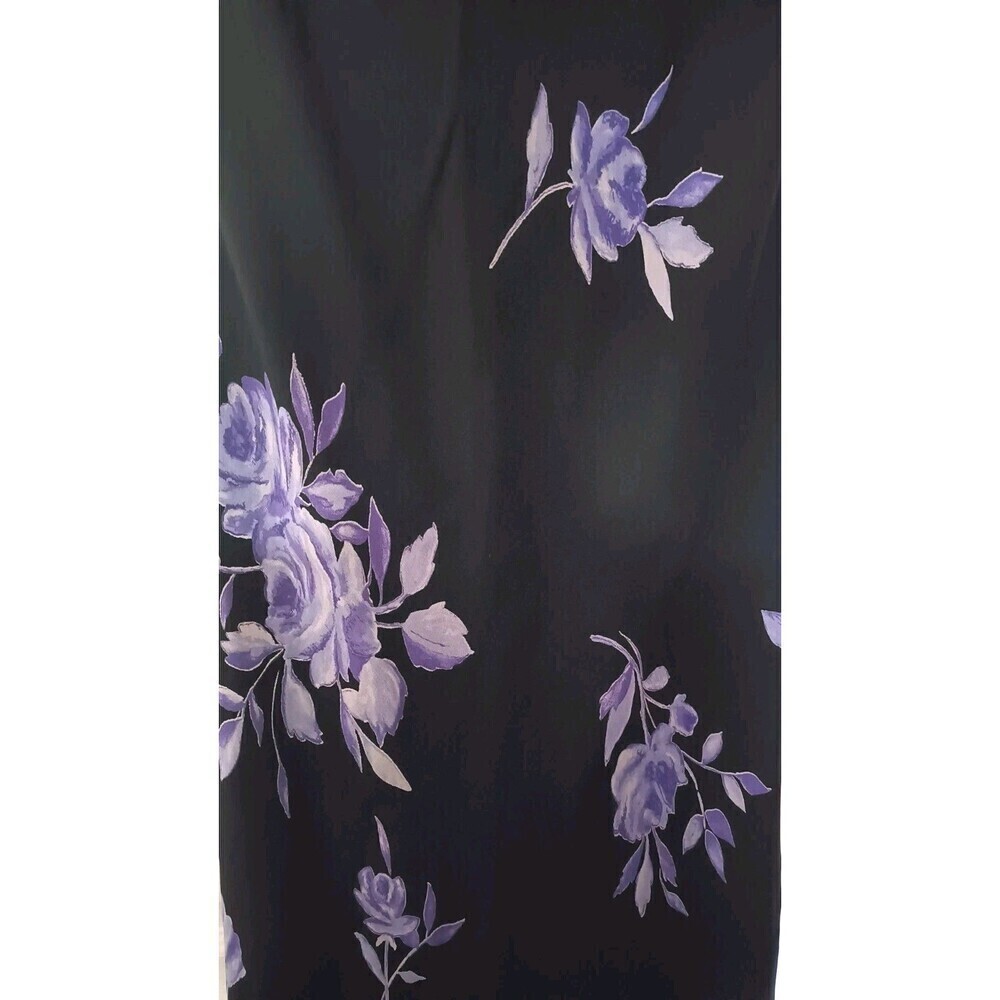 Jones New York Maxi Dress Size 6 Black Purple Floral Print Y2K Fairy Grunge - Picture 7 of 8